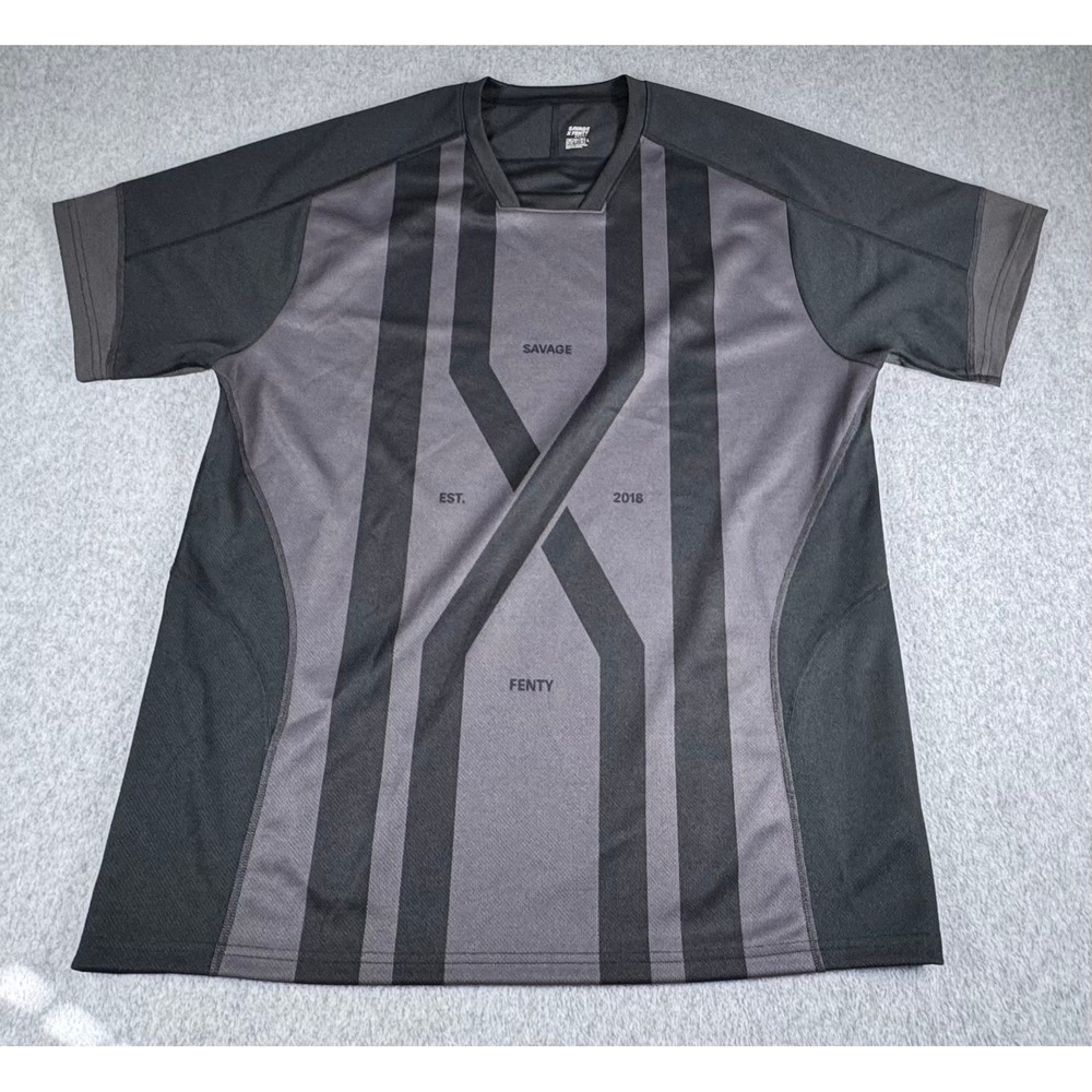 Savage X Fenty Sport Jersey Men's‎ L Black Short Sleeve